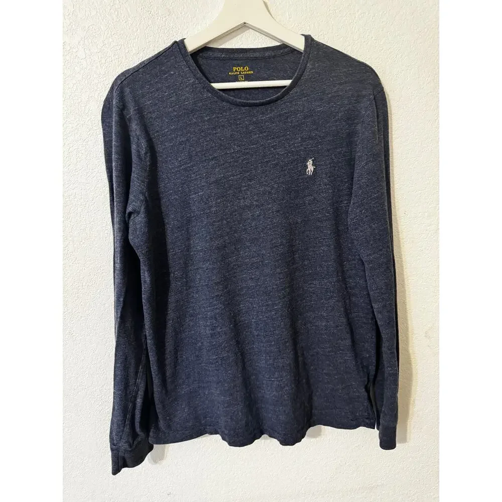 Polo Ralph Lauren Men's‎ Shirt Long Sleeve T-shirt Heather Blue Size Large